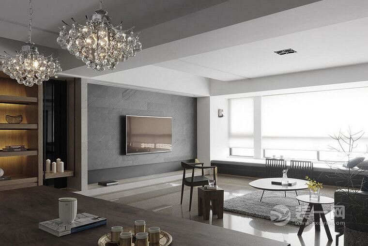 水泥色背景墙有个性 厦门126平米三室两厅大气装修 - 本地资讯 - 装一